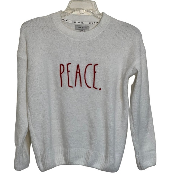 Rae Dunn Peace sweater. GUC size medium - Picture 3 of 5